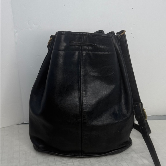 1990's COACH Classic Lula's Legacy black leather drawstring bucket MADE IN USA - Picture 4 of 11